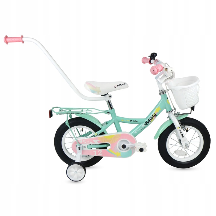 ROWER DZIECIĘCY ROWEREK 12 cali DLA DZIEWCZYNKI KOSZYK + PROWADNIK GRATIS