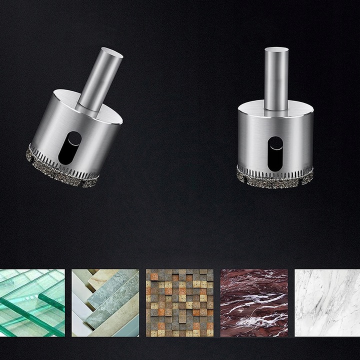 WIERTŁO OTWORNICE DIAMENTOWE DO GRESU PŁYTEK SZKŁA PROFI 6-68MM KORONKI