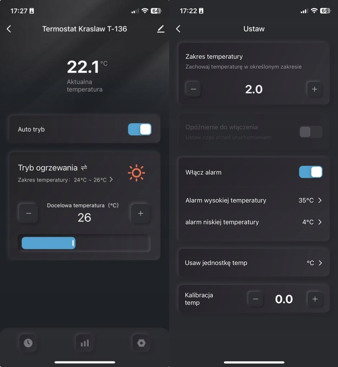 Czujnik Temperatury WiFi TUYA Termostat Elektroniczny 20A Pomiar