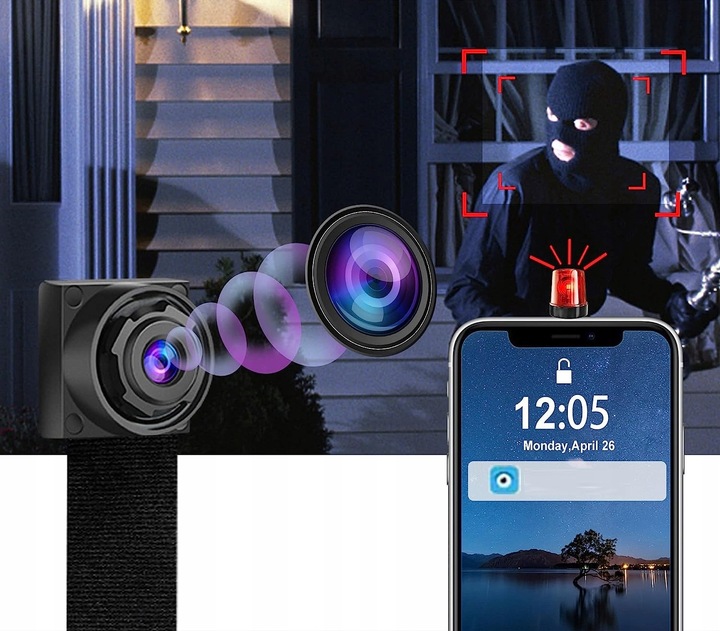 MINI KAMERA SZPIEGOWSKA UKRYTA WIFI DETEKCJA RUCH PODGLĄD ZDALNY NA
