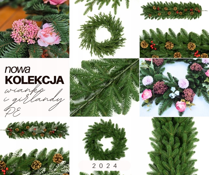 Girlanda Jodła 100% PE gęsta jak naturalna 110 cm podkład z igliwia