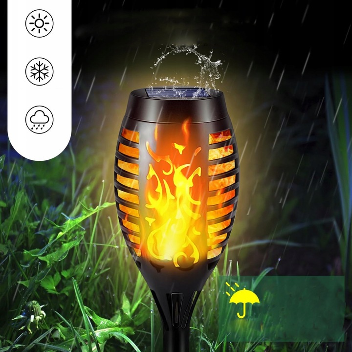 LAMPA SOLARNA POCHODNIA LAMPKI SOLARNE DO OGRODU OGRODOWE LED 4 SZTUKI