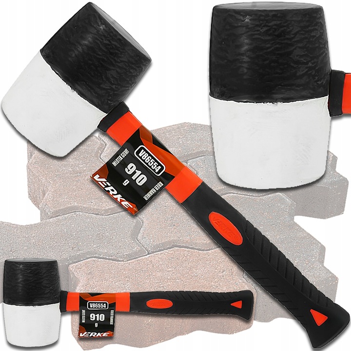 MŁOTEK GUMOWY BRUKARSKI BLACHARSKI DO KOSTKI BEZODRZUTOWY 910g FIBERGLASS