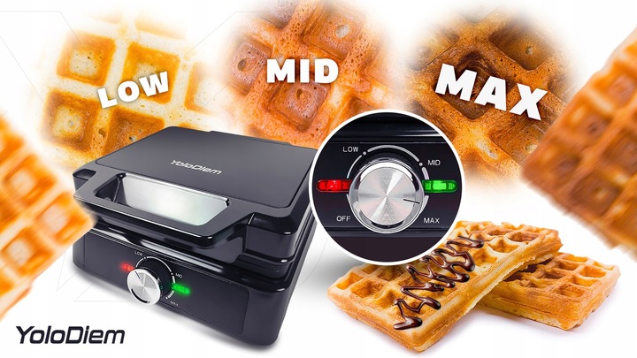 GOFROWNICA 2300W 2 DUŻE GOFRY REGULACJA CHRUPKOŚCI NIEPRZYWIERAJĄCA