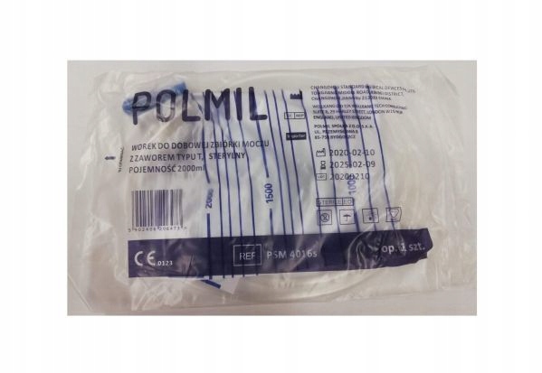 10 x WOREK DO ZBIÓRKI MOCZU 2000 ML 1 SZT 2L STERYLNY Z ZAWOREM