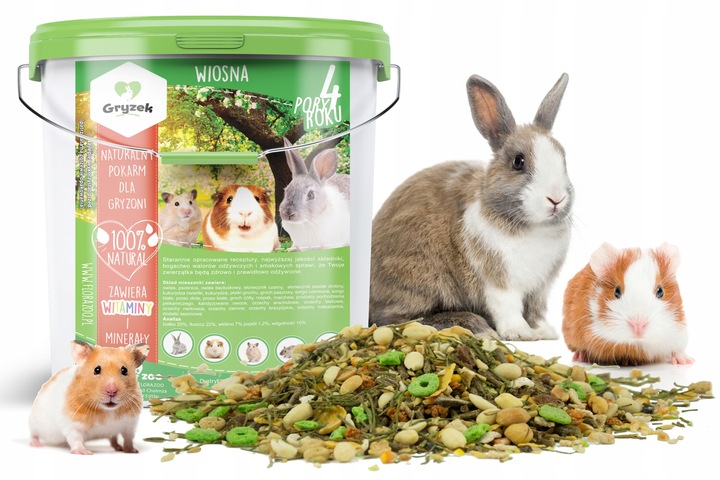 NATURALNY POKARM KARMA DLA KRÓLIKA ŚWINKI GRYZONI 4 PORY ROKU WIOSNA