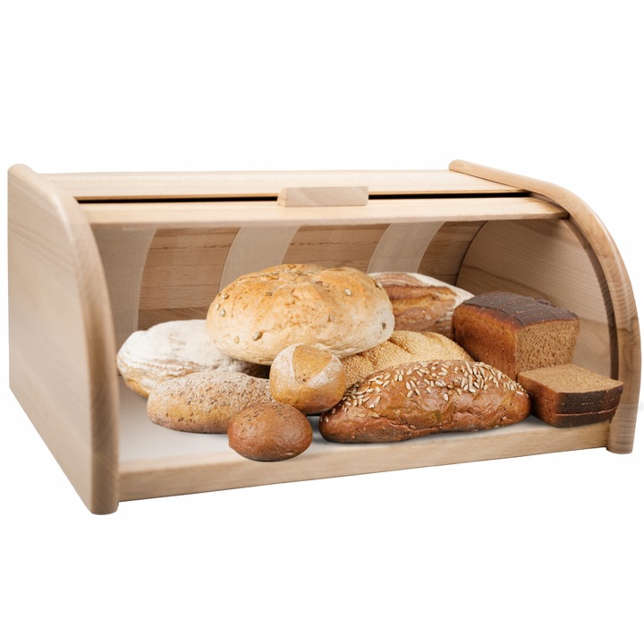 CHLEBAK POJEMNIK NA PIECZYWO DREWNIANY JEDNOCZĘŚCIOWY NATURALNY DUŻY 40x27