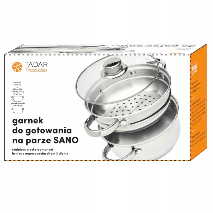 GARNEK do gotowania NA PARZE indukcja garnek ze stali nierdzewnej 2L Sano