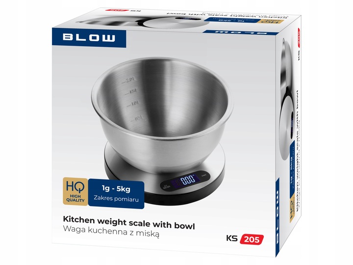 WAGA KUCHENNA ELEKTRONICZNA PRECYZYJNA Z MISĄ SREBRNA LCD 1G / 5KG