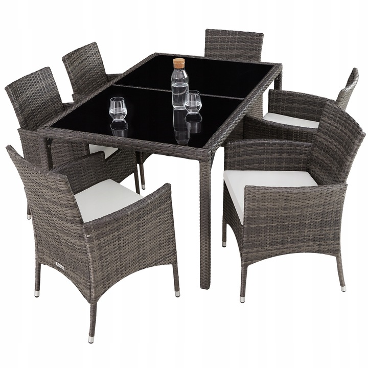 Meble ogrodowe technorattan 6+1+pokrowiec