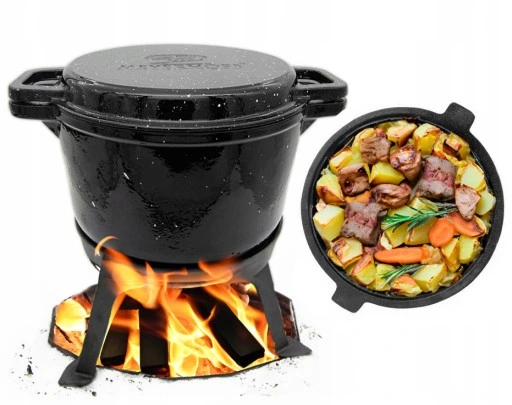 Kociołek żeliwny emaliowany MARMUREK 3w1 8 l