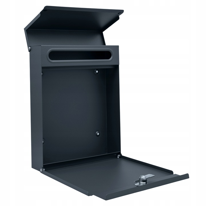 SKRZYNKA POCZTOWA NA LISTY POCZTĘ ANTRACYT +LAMINAT NAPIS ADRES ULICA NUMER