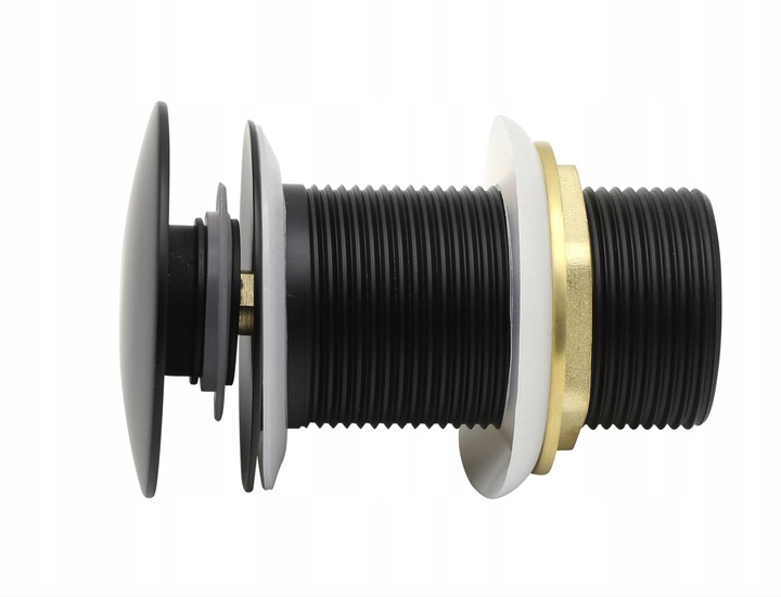 KOREK UMYWALKOWY KLIK-KLAK AUTOMAT BEZ PRZELEWU MOSIĘŻNY CZARNY SATYNOWY