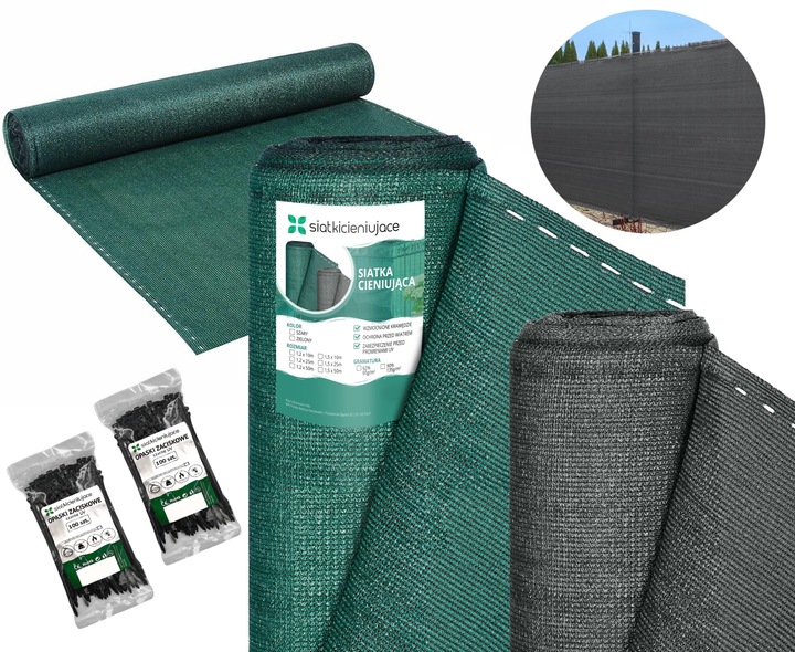 SIATKA CIENIUJĄCA 62% MATA OSŁONOWA MASKUJĄCA NA PŁOT OGRODZENIE