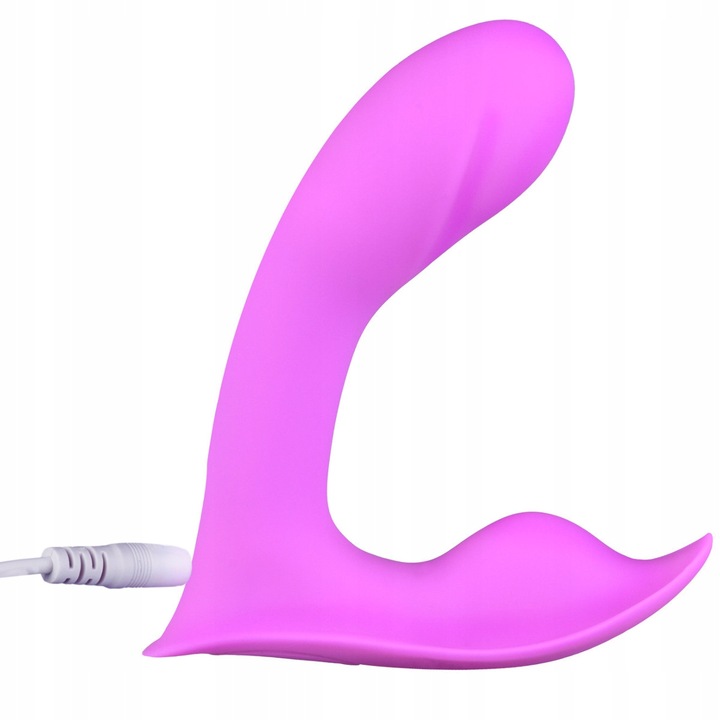 Wibrator z Penisem do Pochwy i Łechtaczki, Motylek do Majtek Na Pilota