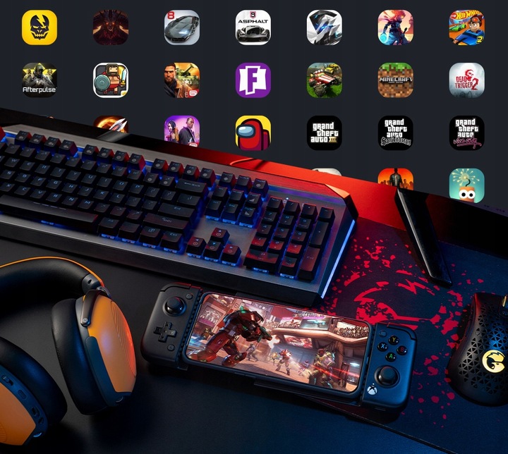 Kontroler mobilny GameSir X2 Pro Biały, wejście USB-C z uchwytem na telefon