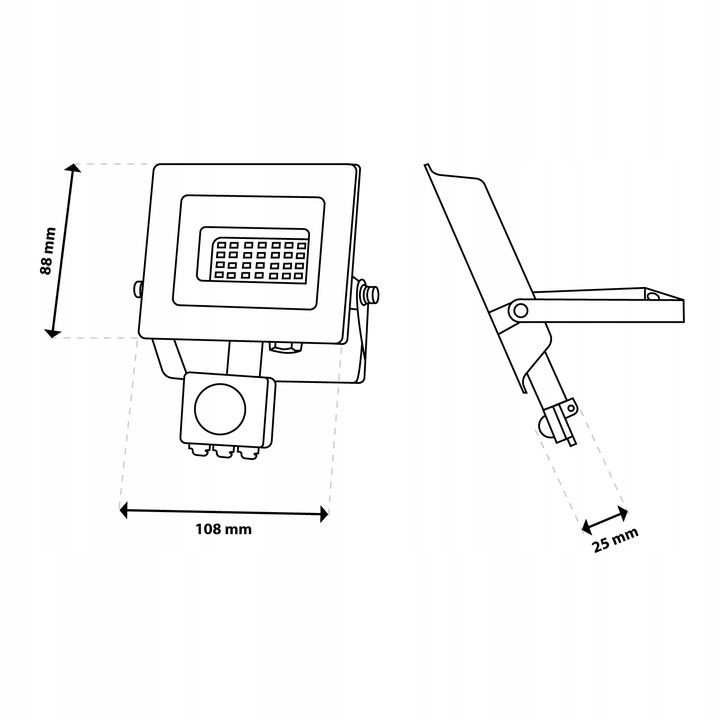Naświetlacz LED 20W HALOGEN LAMPA ZEWNĘTRZNA REFLEKTOR z CZUJNIKIEM