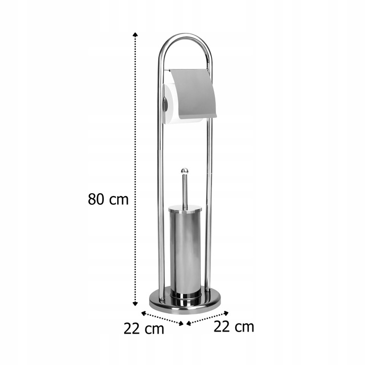 STOJAK UCHWYT NA PAPIER + SZCZOTKA DO WC ZESTAW STABILNY WYTRZYMAŁY MODNY