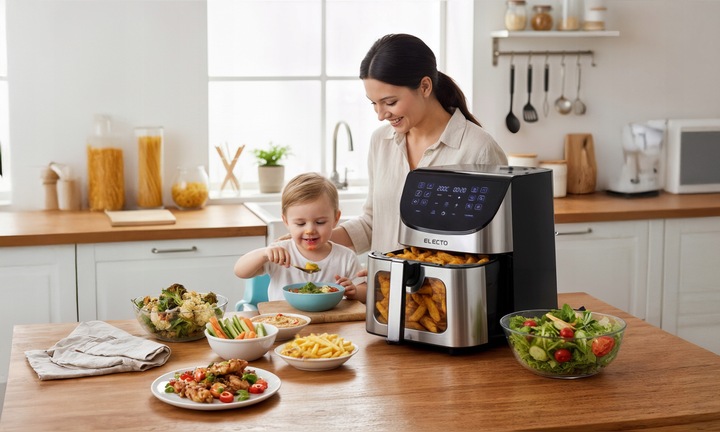 FRYTKOWNICA BEZTŁUSZCZOWA AIR FRYER 8L DUŻA FRYTOWNICA 2000W 14
