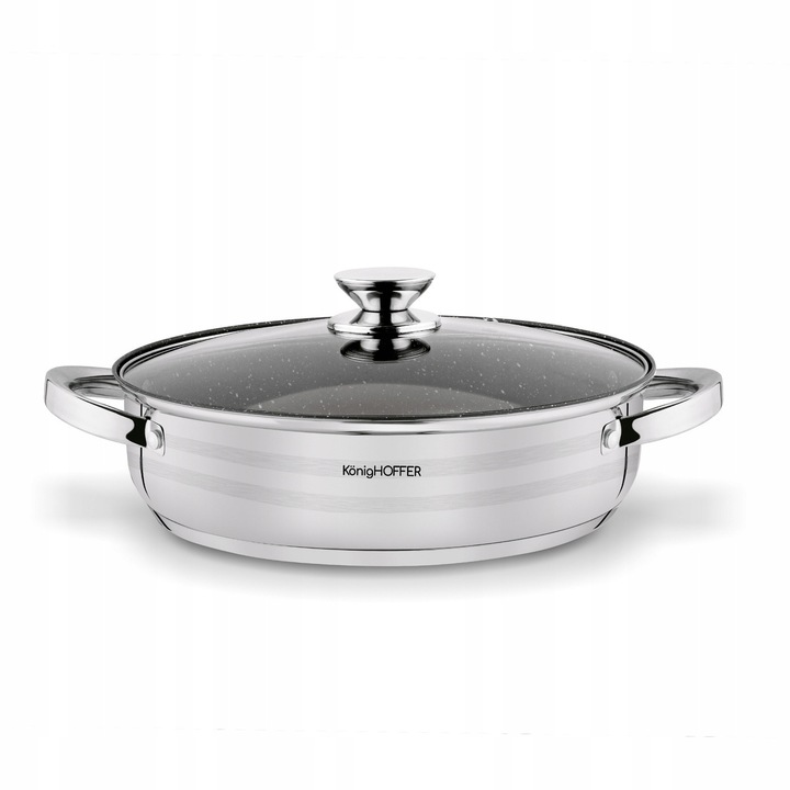 Zestaw GARNKÓW Indukcja PATELNIA Głęboka STAL Konighoffer Bari Silver