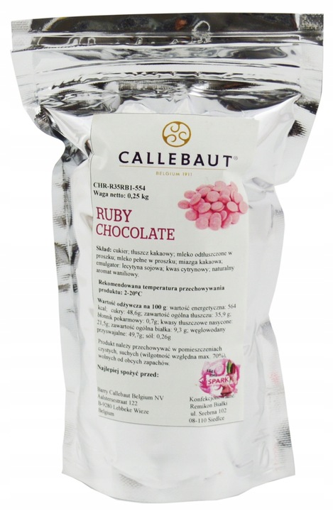Czekolada RUBY Rubinowa Callebaut różowa 0,25 kg