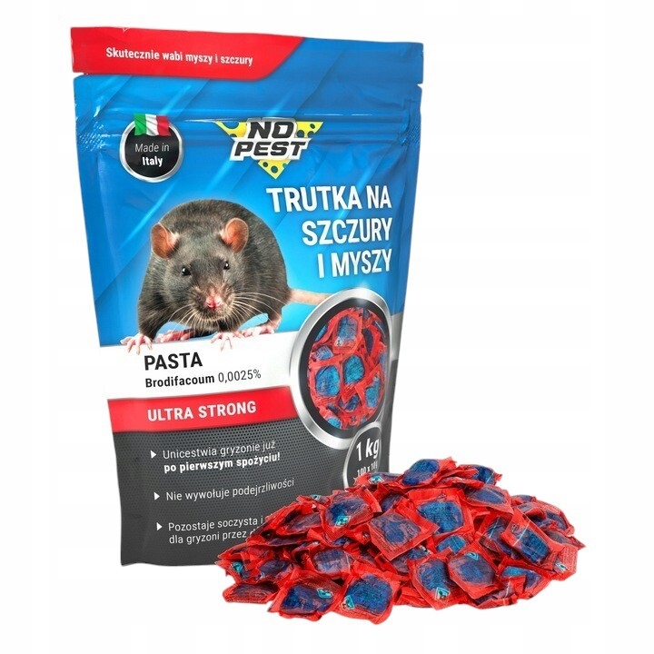 TRUTKA TRUCIZNA NA SZCZURY MYSZY GRYZONIE PASTA MOCNY ŚRODEK NO PEST