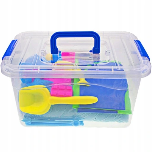 PIASEK KINETYCZNY 3kg +BASEN FOREMKI ŁOPATKA PATYCZKI PIASKOWNICA ZESTAW XL