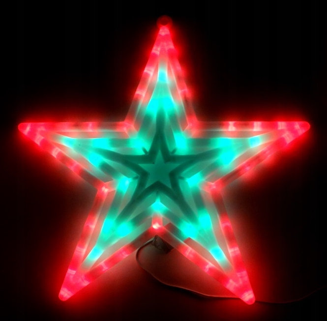 OZDOBA ŚWIĄTECZNA LED GWIAZDA MULTIKOLOR !