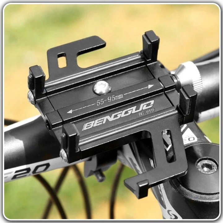 UCHWYT ROWEROWY NA TELEFON MONTOWANY NA KIEROWNICĘ ROWERU ALUMINIOWY