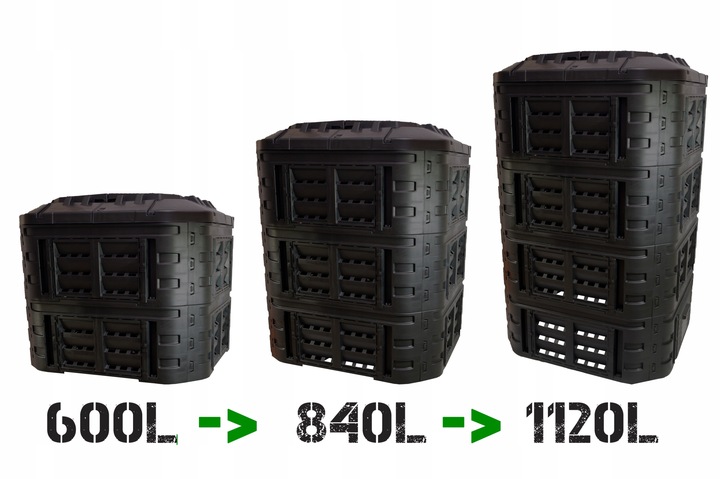 KOMPOSTOWNIK MODUŁOWY 600L CZARNY G-COMP POLSKI