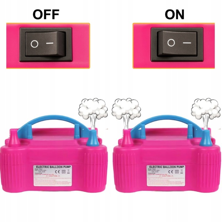 POMPKA ELEKTRYCZNA MOCNA DO BALONÓW 6xGRATIS MOCNA TAŚMA KROPKI