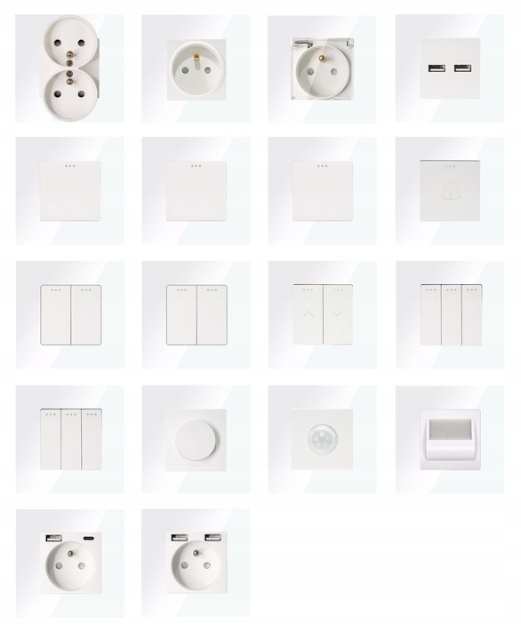 Gniazdko Podwójne Szklane Kontakt z Bolcem MIUUN