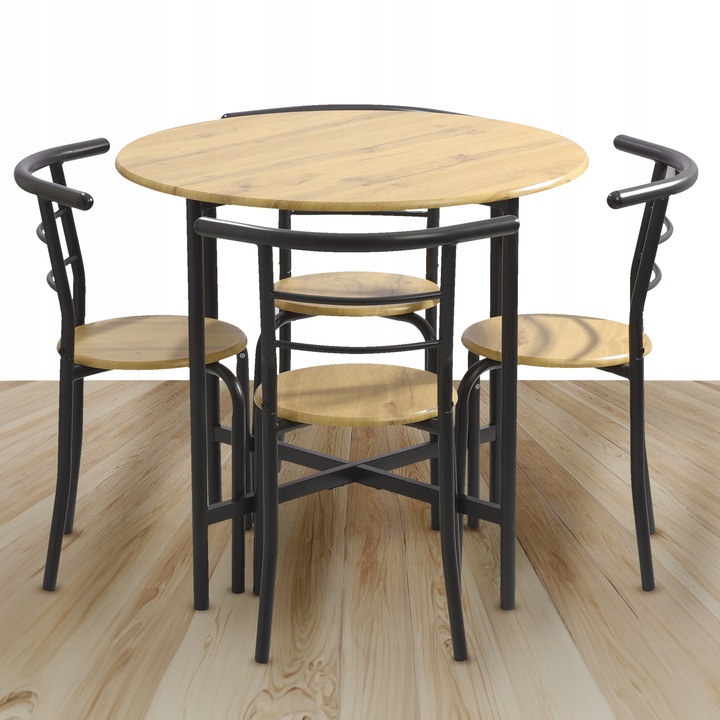 ZESTAW MEBLI ERGONOMICZNY 4 KRZESŁA STÓŁ DO KUCHNI SALONU JADALNI LUGO