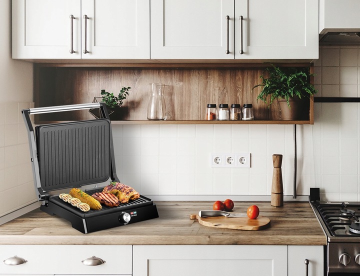 Grill elektryczny opiekacz rozkładany REGULACJA TEMPERATURY DUŻA MOC