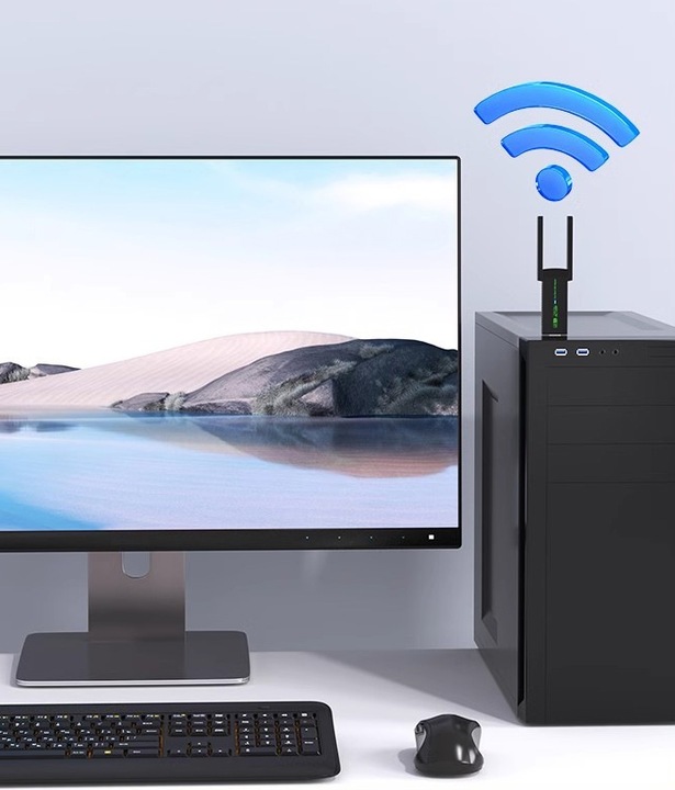 KARTA SIECIOWA WIFI USB ADAPTER 5GHz NA WI-FI 1300mbps 2 ANTENY ZEWNĘTRZNA