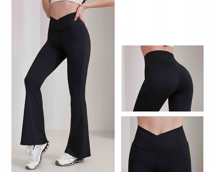 LEGINSY Getry Damskie DZWONY WYSZCZUPLAJĄCE push-up modelujące M/L