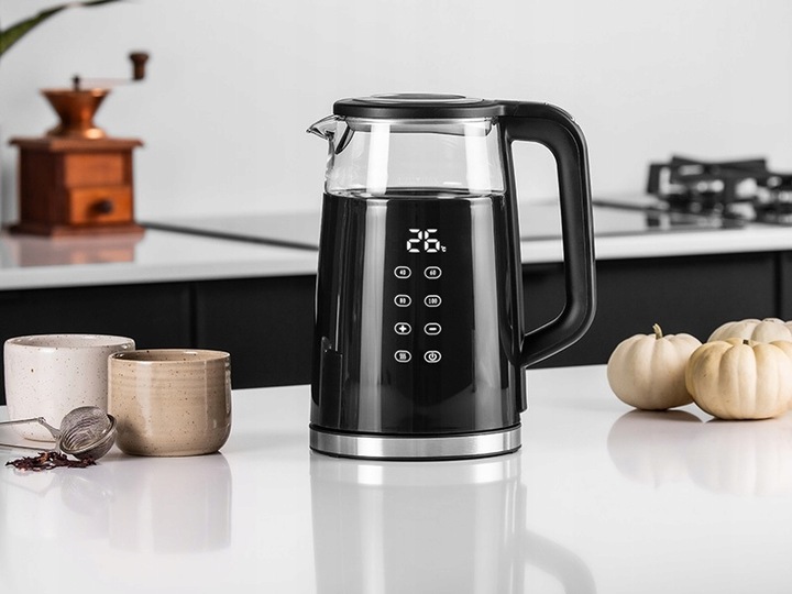 CZAJNIK ELEKTRYCZNY BEZPRZEWODOWY 1,7l 2200W SZKLANY REGULACJA