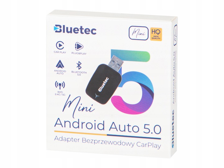 BEZPRZEWODOWY ADAPTER MODUŁ CARPLAY ANDROID AUTO WIFI BLUETOOTH 5.0