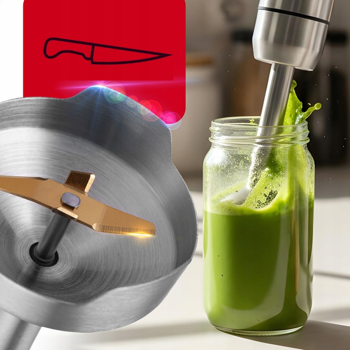 BLENDER RĘCZNY WIELOFUNKCYJNY MIKSER MOCNY TURBO OSTRZA ROZDRABNIACZ