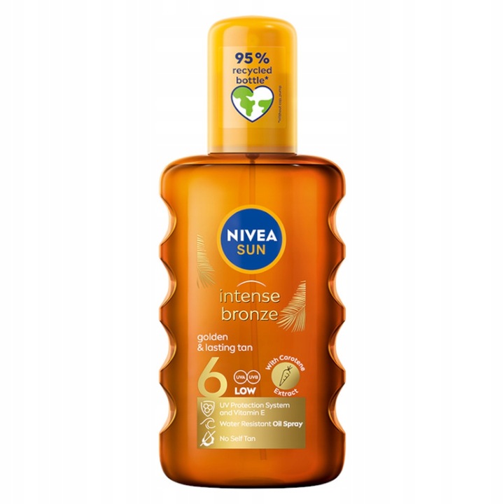 NIVEA SUN INTENSE BRONZE Olejek karotenowy SPF 6 spray do opalania 200ml