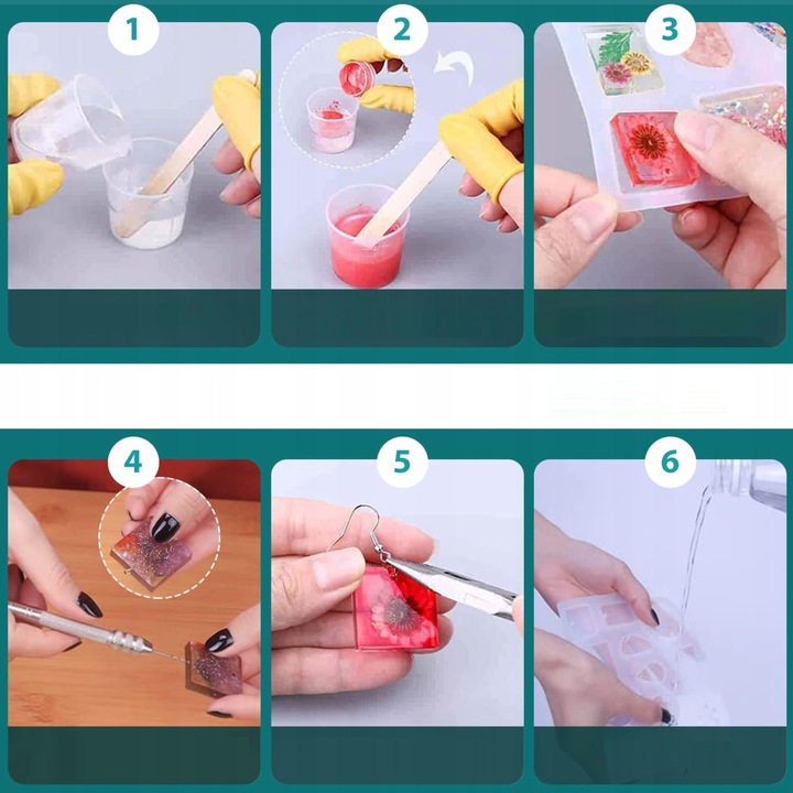 ŻYWICA EPOKSYDOWA ZESTAW STARTOWY DO ROBIENIA BIŻUTERII DLA DZIECI DIY