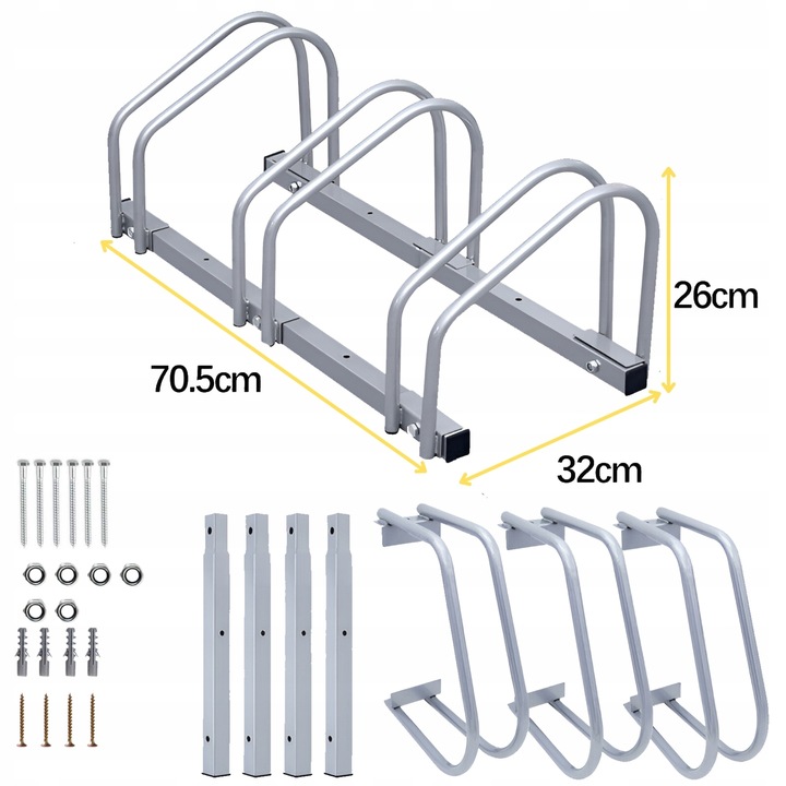 STOJAK NA 3 ROWERY Rowerowy Rower Parking na 3 Stanowiska Uchwyt Ocynk