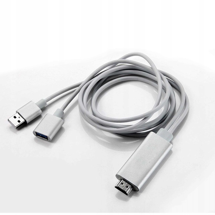 Adapter Kabel MHL iOS Android HDMI TV Wideo Full HD 1080p USB-C Lightning