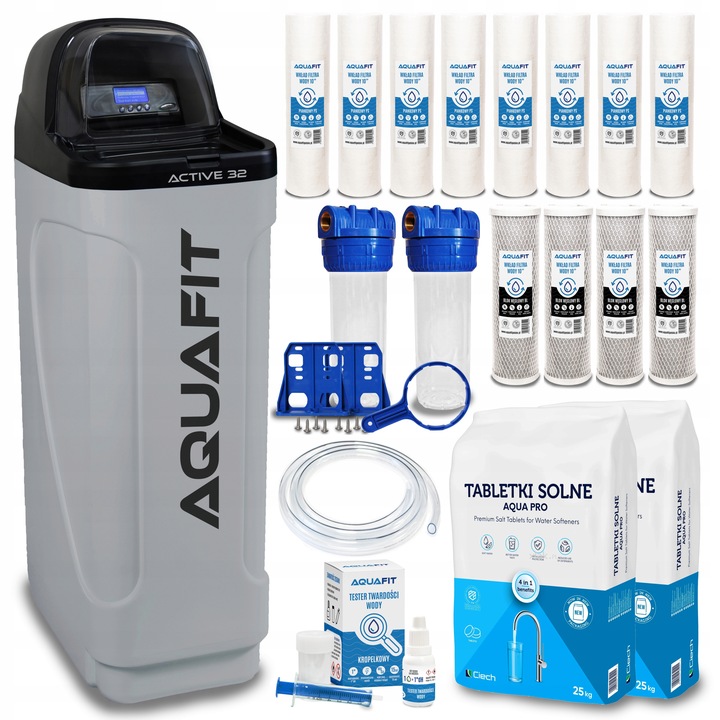 Zmiękczacz wody do domu AQUAFIT Active 32 Stacja uzdatniania wody Szary