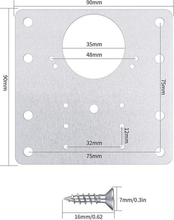 30x PŁYTKA DO NAPRAWY WYRWANYCH ZAWIASÓW MEBLOWYCH SZAFEK ZESTAW