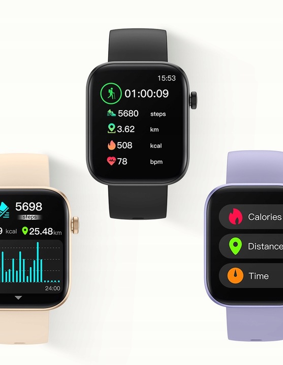 SMARTWATCH ZEGAREK DAMSKI POLSKIE MENU ROZMOWY SMS SMART WATCH + 2