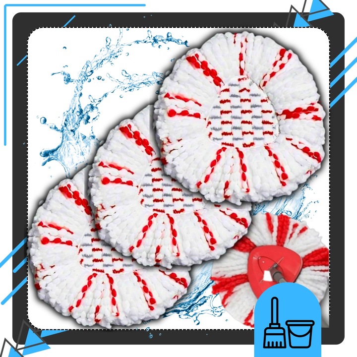 3x WKŁAD NAKŁADKA DO MOPA OBROTOWEGO VILEDA TURBO NOWY MODEL MOPOWANIE