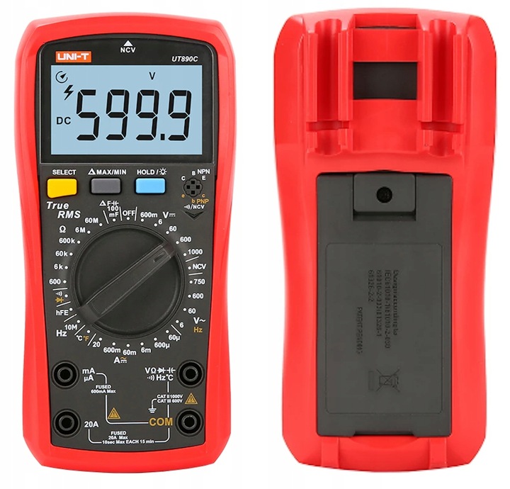 UNI-T UT890C Miernik MULTIMETR TrueRMS 20A NCV hFe