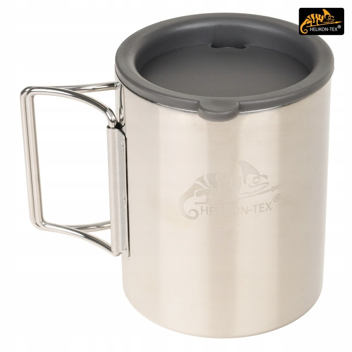 Kubek Termiczny Turystyczny HELIKON z przykrywką STAL NIERDZEWNA 250ml