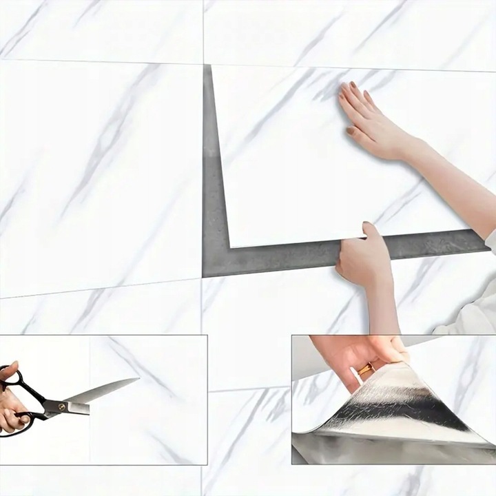 x10 SAMOPRZYLEPNY PANEL ŚCIENNY MARMUR PCV LAMINAT POŁYSK 3D Płytki 30x60